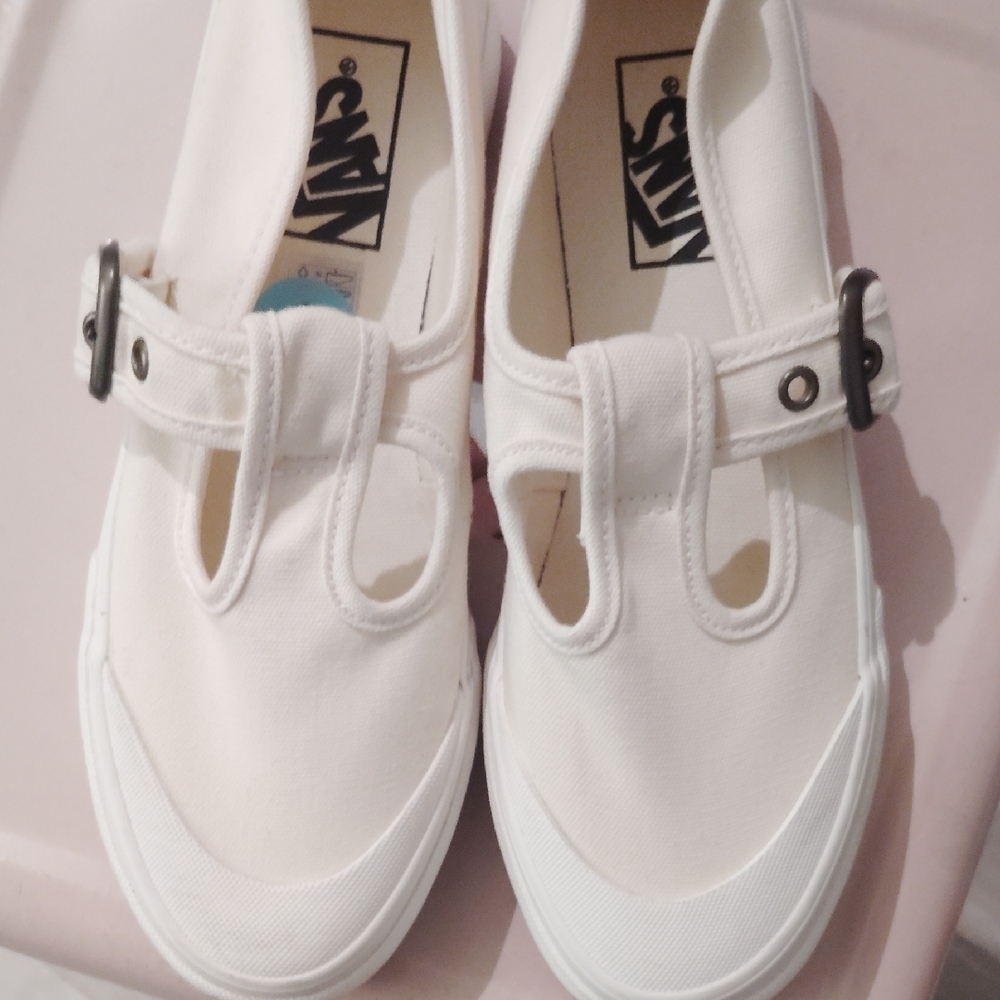 Vans Kids White Canvas Sneakers